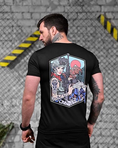 Футболка Madoka (M-3XL) 909 black (лето)