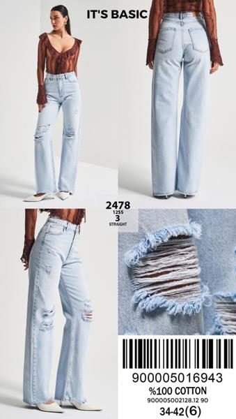 Джинсы Jeans Style (34-42) 2478-12 l.blue (деми)