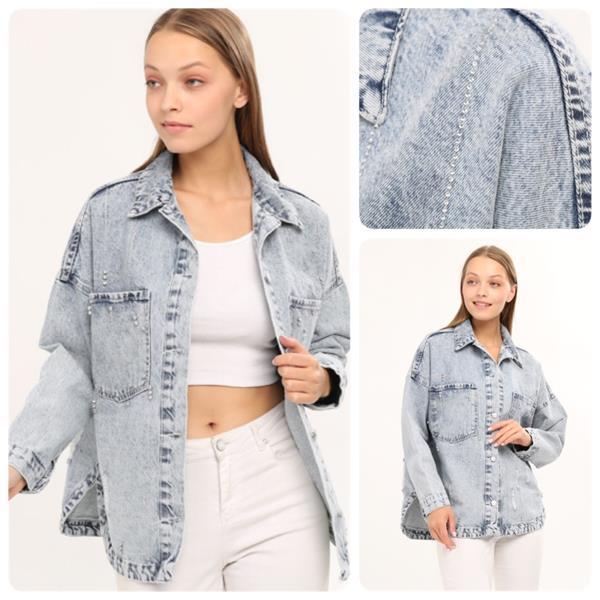 Рубашка Lady N (S-L) 379 l.blue (лето)