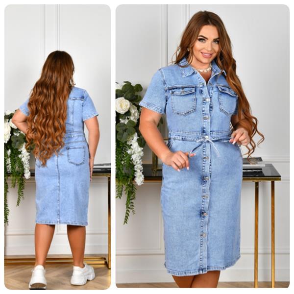 Платье Lady N (XL-6XL) 810 l.blue (лето)