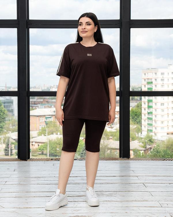 Костюм AZNA (XL-4XL) ЛД18 brown (лето)