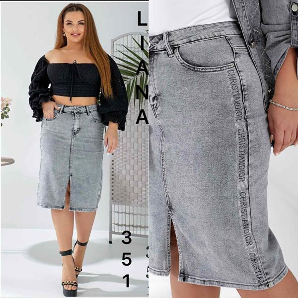 Юбка Liana Denim (32-42) 351 grey (лето)