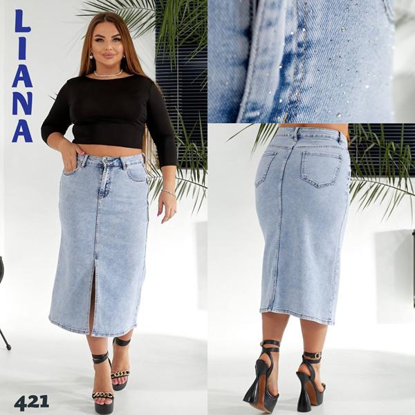 Юбка Liana Denim (32-42) 421 l.blue (лето)
