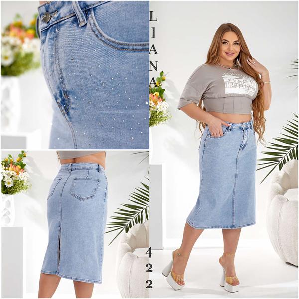Юбка Liana Denim (34-42) 422 l.blue (лето)