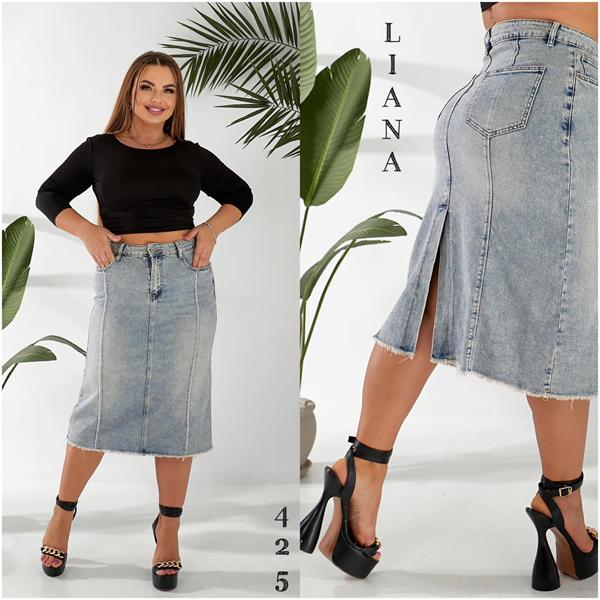 Юбка Liana Denim (31-38) 425 grey (лето)