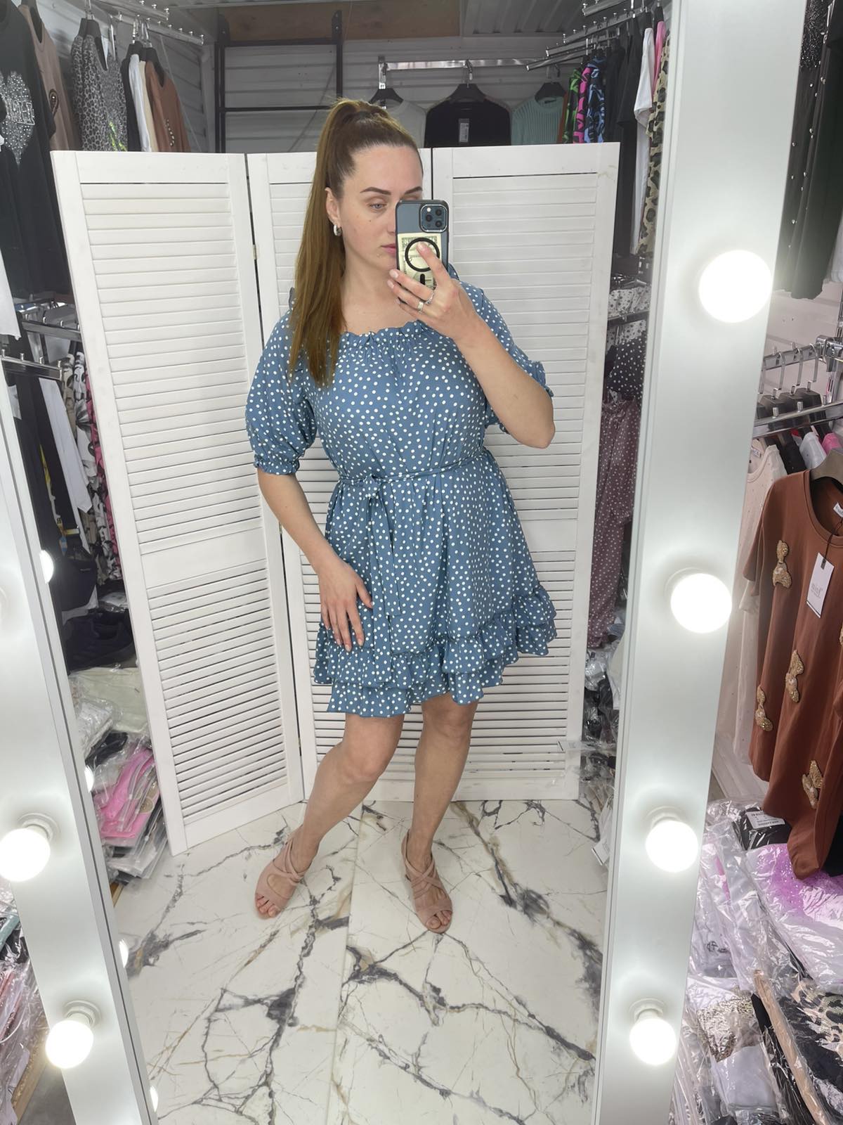 Платье Karon (S-XL) 675 l.blue (лето)