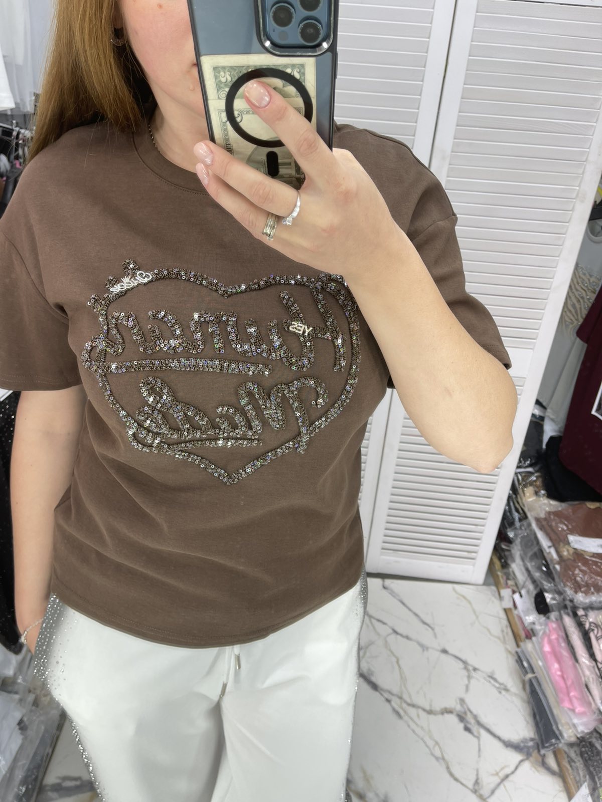 Футболка Karon (one size) 8206-1 brown (лето)