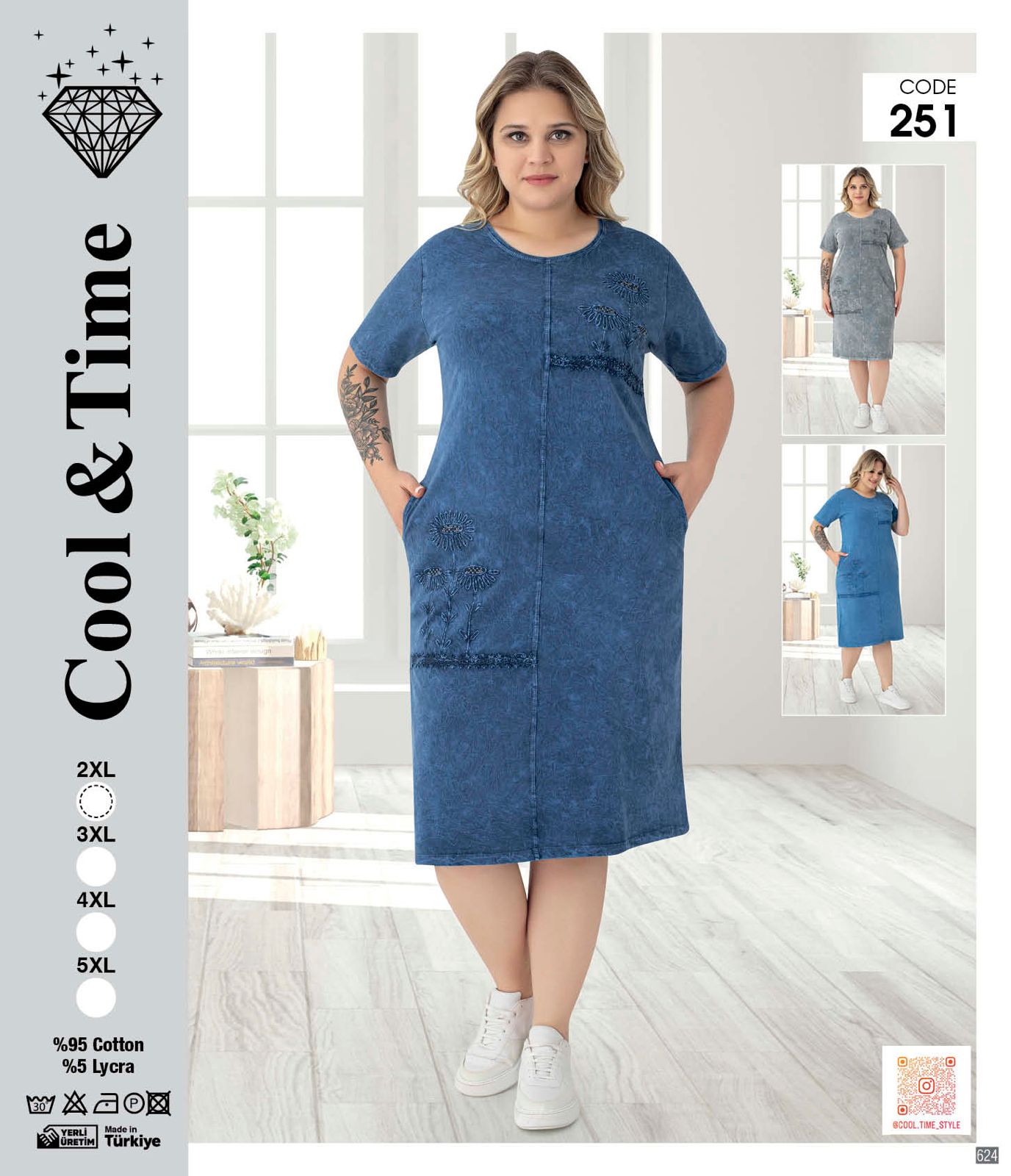 Платье Alberk (2XL-5XL) 251 l.blue (лето)