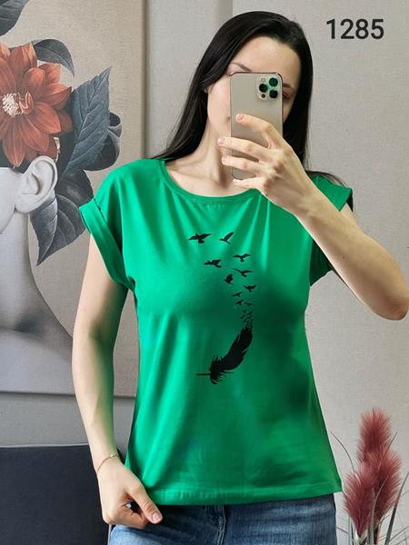Футболка FSN (42-48) 1285 green (лето)