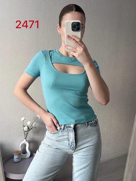 Футболка FSN (42-46) 2471 l.blue (лето)