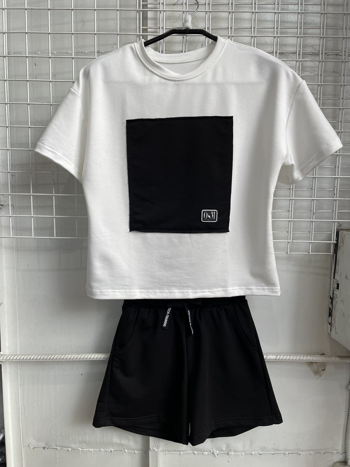 Костюм MSO (S-XL) 1269 white-black (лето)