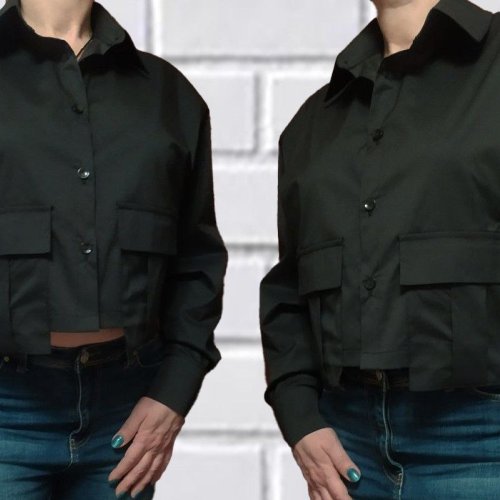 Рубашка H&S (S-L) 512 black (деми) H&S 512 black