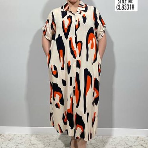 Платье BASE (XL-5XL) CL8331 beige (лето) BASE CL8331 beige
