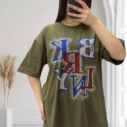 Футболка Anna&Vika (48-58) 25103 khaki (лето) Anna&Vika 25103 khaki