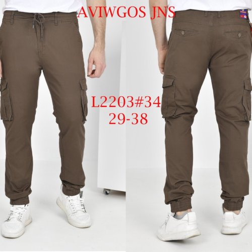 Джинсы God Baron (29-38) L2203 brown (лето) God Baron L2203 brown