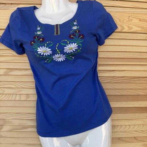 Вышиванка Sport style (S-2XL) 022-1 blue (лето) Sport style 022-1 blue