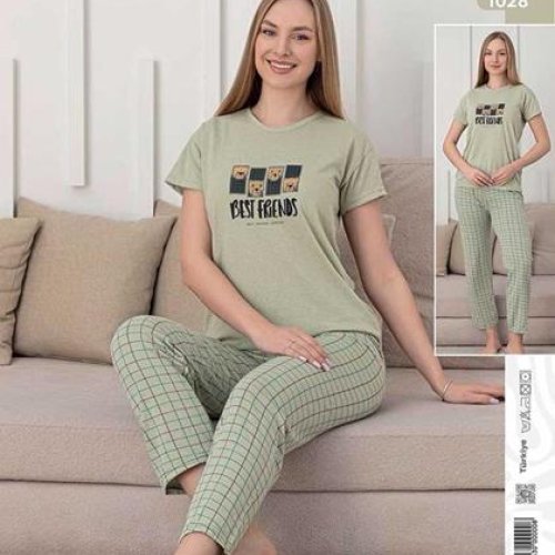 Пижама Dra Gon (M-2XL) 1028 green (лето) Dra Gon 1028 green