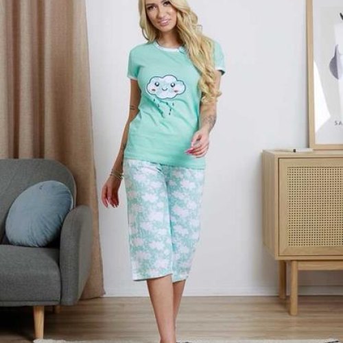 Пижама Dra Gon (S-XL) 208016 l.blue (лето) Dra Gon 208016 l.blue