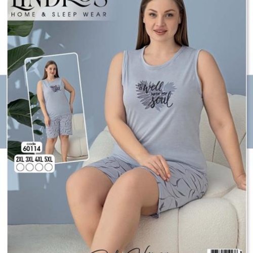 Пижама Dra Gon (2XL-5XL) 60114 blue (лето) Dra Gon 60114 blue