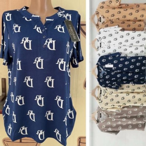Блузка Ileana (M-3XL) IL27 navy (лето) Ileana IL27 navy