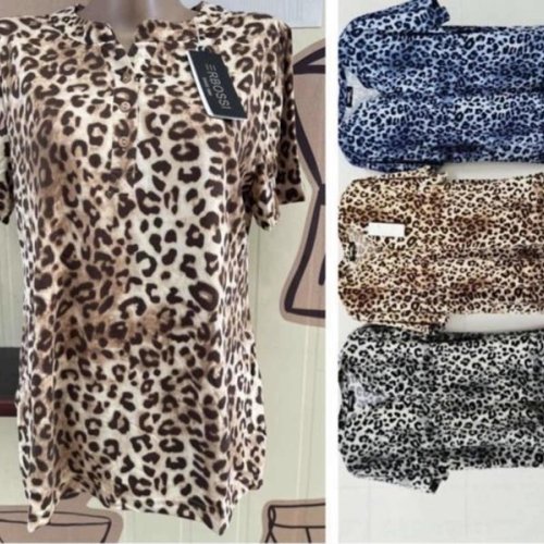 Блузка Ileana (M-3XL) IL35 brown (лето) Ileana IL35 brown