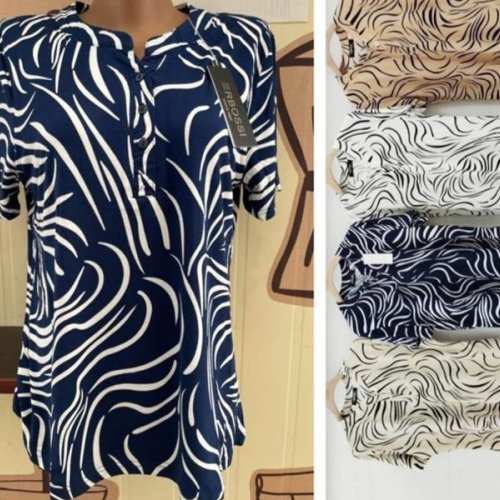 Блузка Ileana (M-3XL) IL131 navy (лето) Ileana IL131 navy