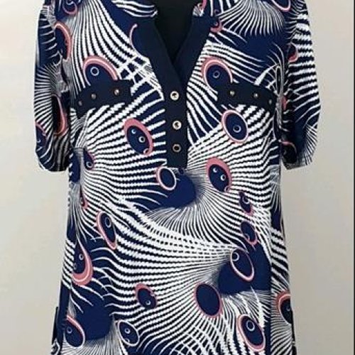 Блузка Ileana (54-64) IL136 navy (лето) Ileana IL136 navy