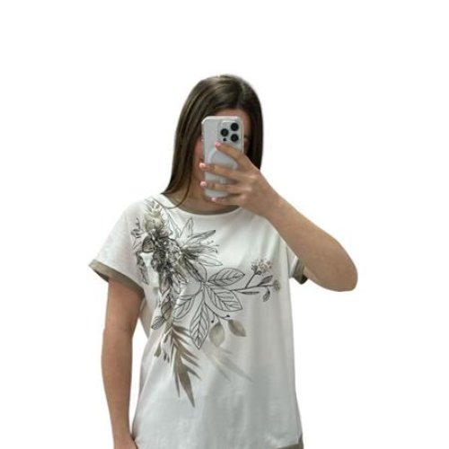 Футболка Ekvato (48-56) 25220 white-beige (лето) Ekvato 25220 white-beige