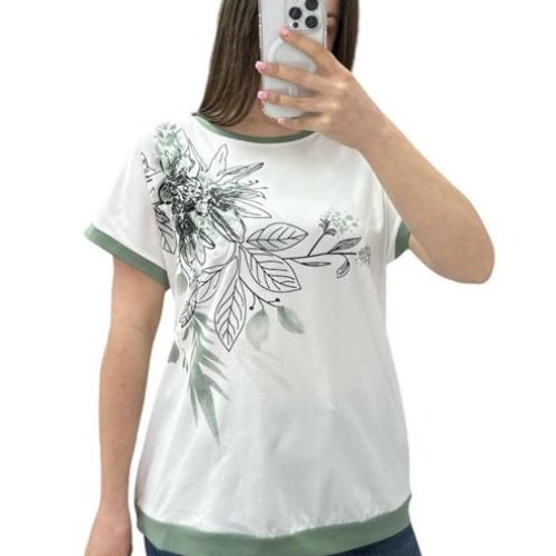 Футболка Ekvato (48-56) 25220 white-green (лето) Ekvato 25220 white-green