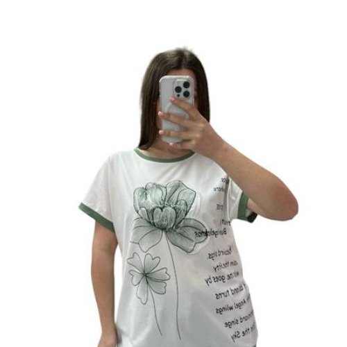 Футболка Ekvato (48-56) 25024 white-green (лето) Ekvato 25024 white-green