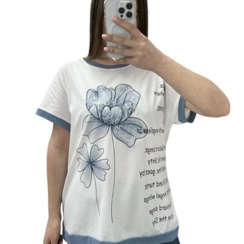 Футболка Ekvato (48-56) 25024 white-l.blue (лето) Ekvato 25024 white-l.blue