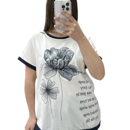 Футболка Ekvato (48-56) 25024 white-black (лето) Ekvato 25024 white-black