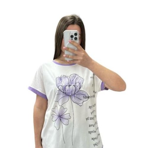 Футболка Ekvato (48-56) 25024 white-lilac (лето) Ekvato 25024 white-lilac