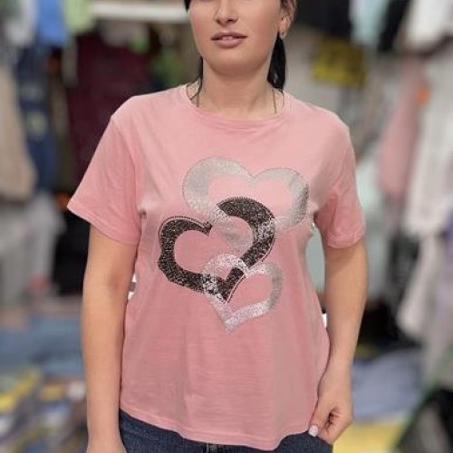 Футболка LeVisha (46-50) 25070 pink (лето) LeVisha 25070 pink