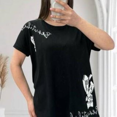 Футболка Shipi (L-2XL) 25308 black (лето) Shipi 25308 black