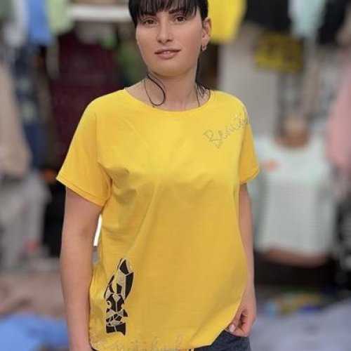 Футболка Shipi (L-2XL) 25308 yellow (лето) Shipi 25308 yellow