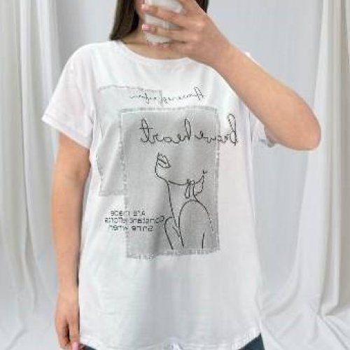 Футболка Shipi (L-2XL) 25314 white (лето) Shipi 25314 white