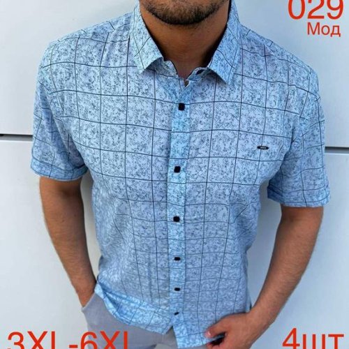 Рубашка Надийка (3XL-6XL) 029 l.blue (лето) Надийка 029 l.blue