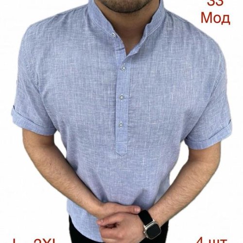 Рубашка Надийка (L-3XL) 33 l.blue (лето) Надийка 33 l.blue