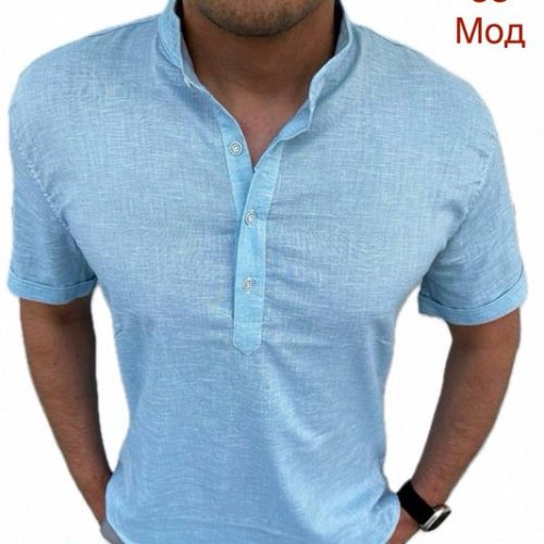 Рубашка Надийка (L-3XL) 33-1 l.blue (лето) Надийка 33-1 l.blue