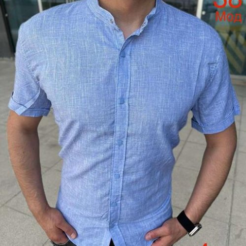 Рубашка Надийка (3XL-6XL) 38-1 l.blue (лето) Надийка 38-1 l.blue