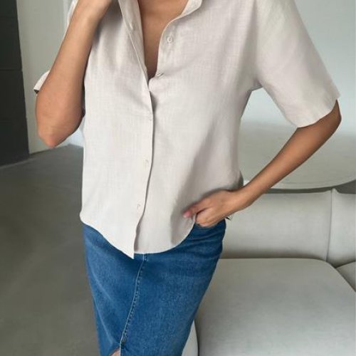 Рубашка New Season (S-L) 8352 l.grey (лето) New Season 8352 l.grey