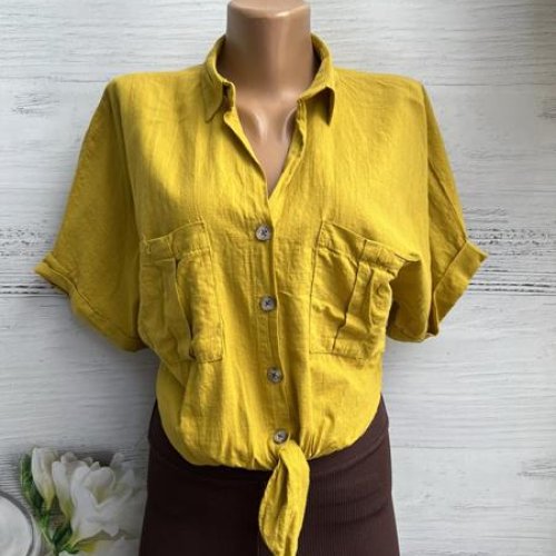 Рубашка New Season (S-L) 8367 yellow (лето) New Season 8367 yellow