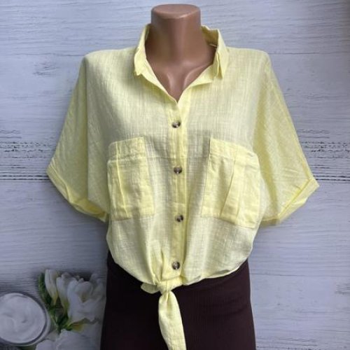 Рубашка New Season (S-L) 8373 l.yellow (лето) New Season 8373 l.yellow