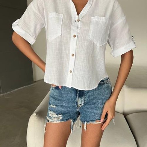 Рубашка New Season (S-L) 8374 white (лето) New Season 8374 white