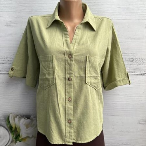 Рубашка New Season (S-L) 8379 green (лето) New Season 8379 green