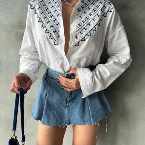 Рубашка New Season (S-L) 8411 white (деми) New Season 8411 white