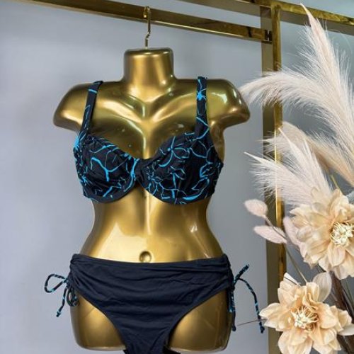 Купальник DFK (44-52) 25008 black-l.blue (лето) DFK 25008 black-l.blue