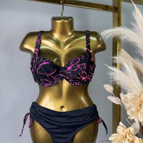 Купальник DFK (44-52) 25008 black-l.pink (лето) DFK 25008 black-l.pink