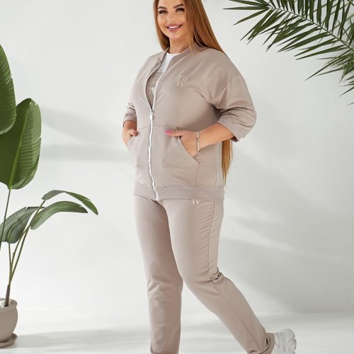 Костюм спорт OSKA (50-56) 6085 beige (деми) OSKA 6085 beige